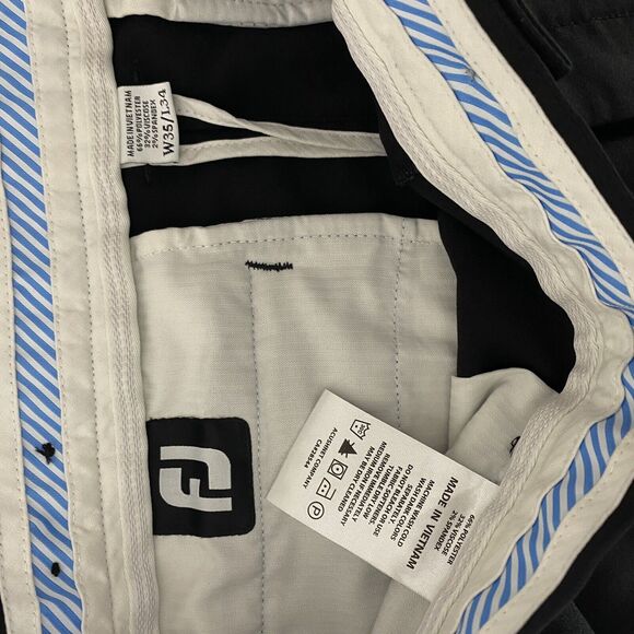 Foot Joy Pants Men 35x34* (34x32) Black Golf Performance Stretch Casual Preppy A - Picture 9 of 10